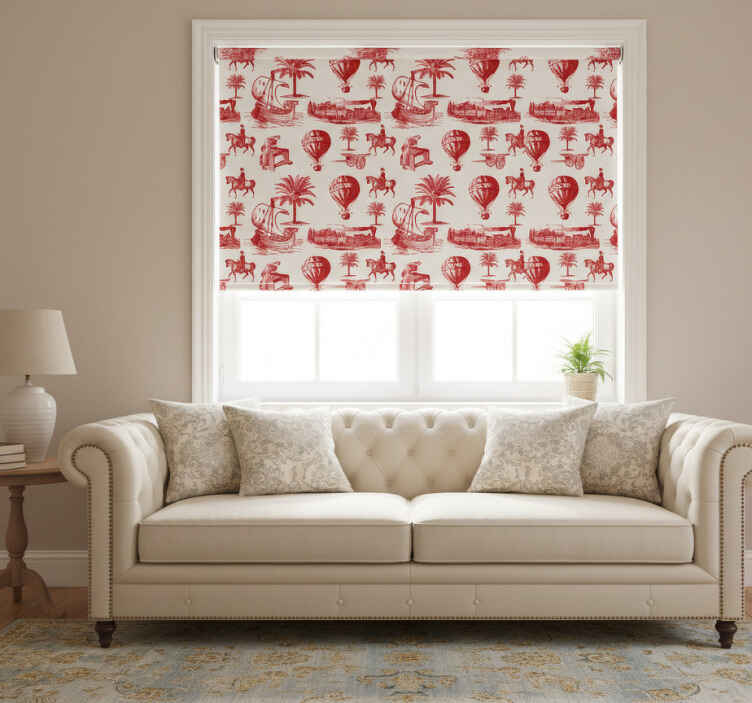 Retro roller blind featuring french vintage balloons - TenStickers