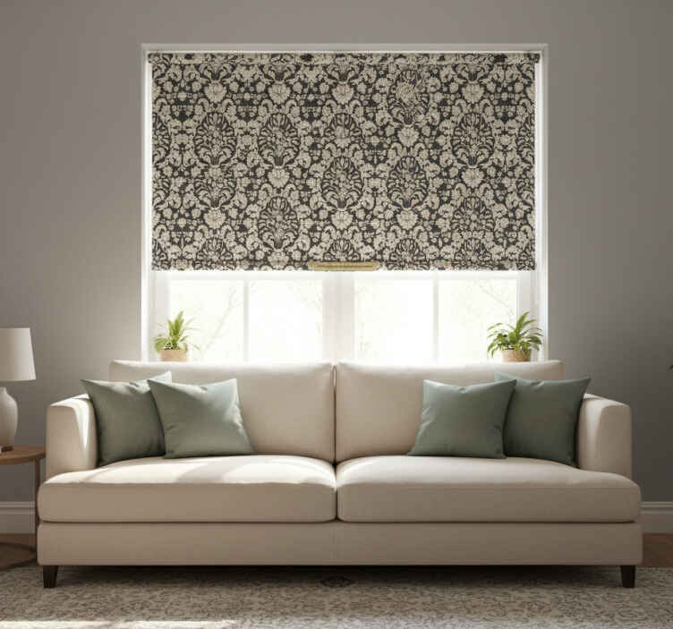 Estore de rolo vintage padrão de elementos florais - TenStickers