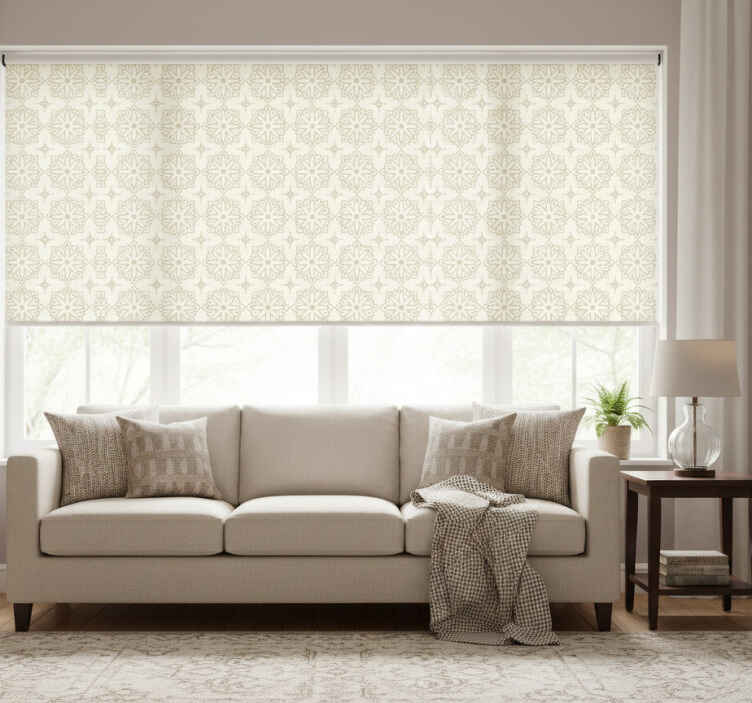 Rollo fenster vintage mit cremefarbenem mandala-muster - TenStickers