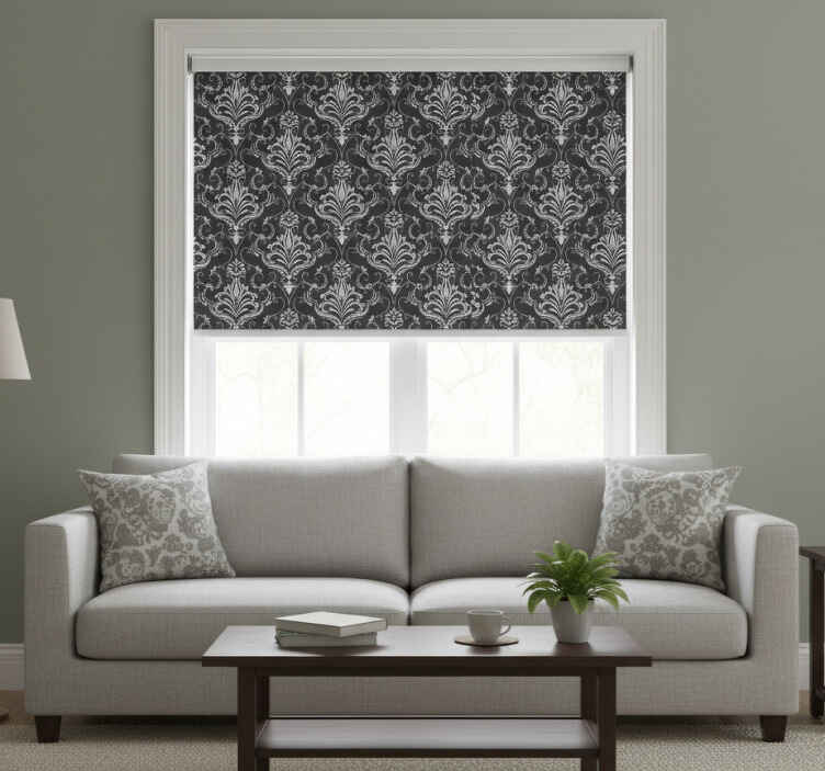Rollo fenster vintage im eleganten damaststil - TenStickers