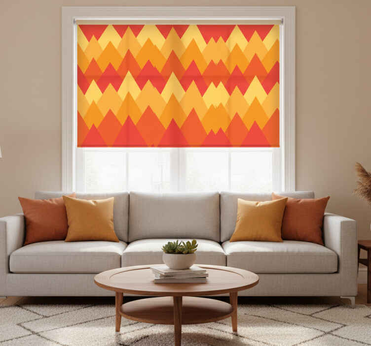 Rollo fenster vintage geometrische abstrakte berge - TenStickers