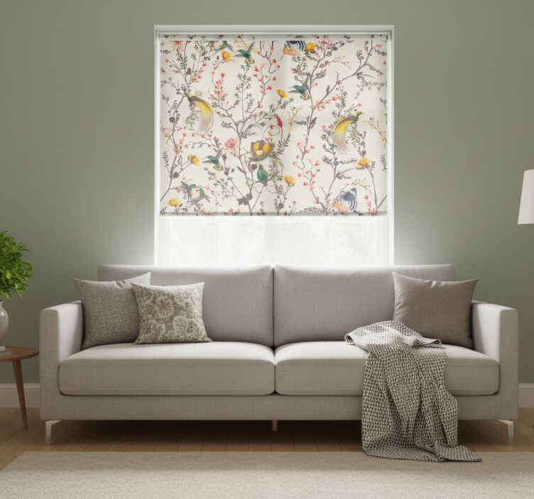 Rollo fenster vintage mit naturbelassenem blumenmuster - TenStickers