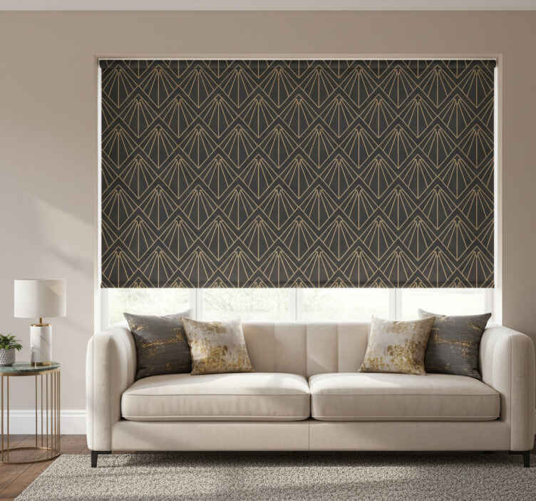 Rollo fenster vintage goldene diamanten und linien kunst - TenStickers