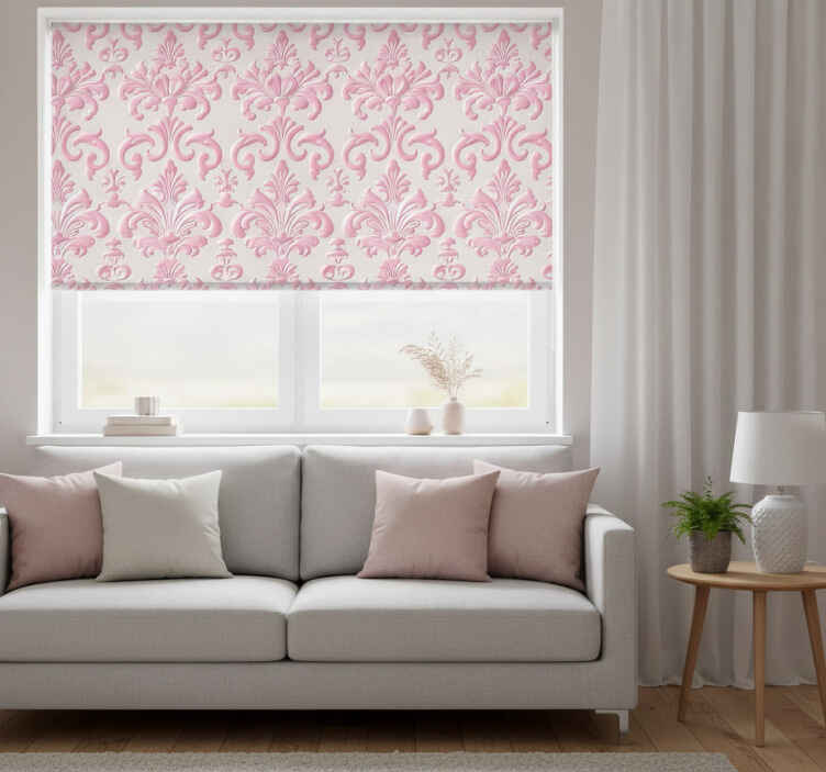Rollo fenster vintage mit pinkem muster - TenStickers
