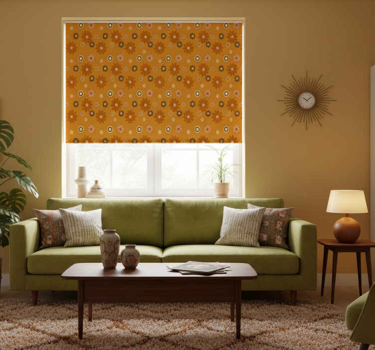Rollo fenster vintage 60er jahre blumenpracht - TenStickers