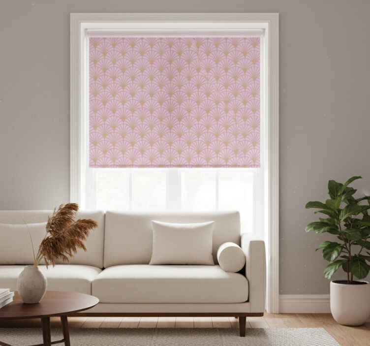 Rollo fenster vintage im pink-goldenen schuppenmuster - TenStickers