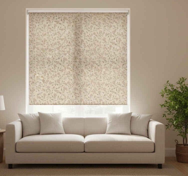 Rollo fenster vintage mit braunem rosenmuster - TenStickers