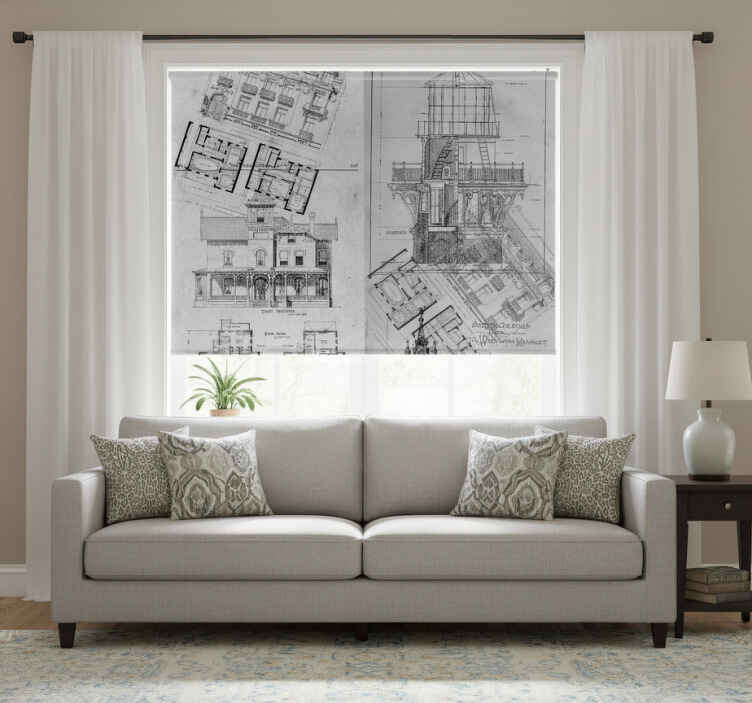 Rollo fenster vintage tapeten architektonische schätze - TenStickers
