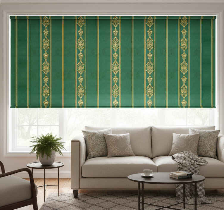 Rollo fenster vintage mit vertikalen goldenen streifen - TenStickers