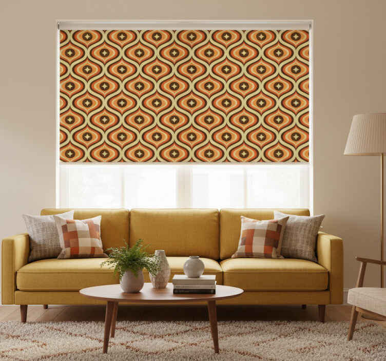Rollo fenster vintage in retro orange und braun - TenStickers