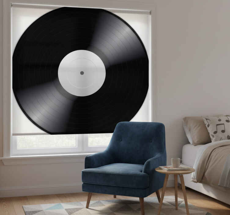 Black blind vinyl record rug - TenStickers