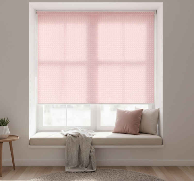 Roller blind pink with soft pastel dot pattern - TenStickers