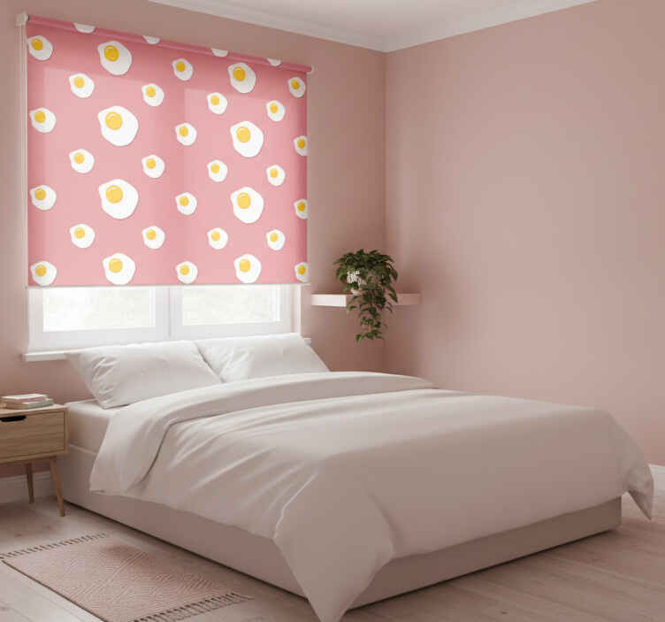 Roller blind pink sunny side up - TenStickers
