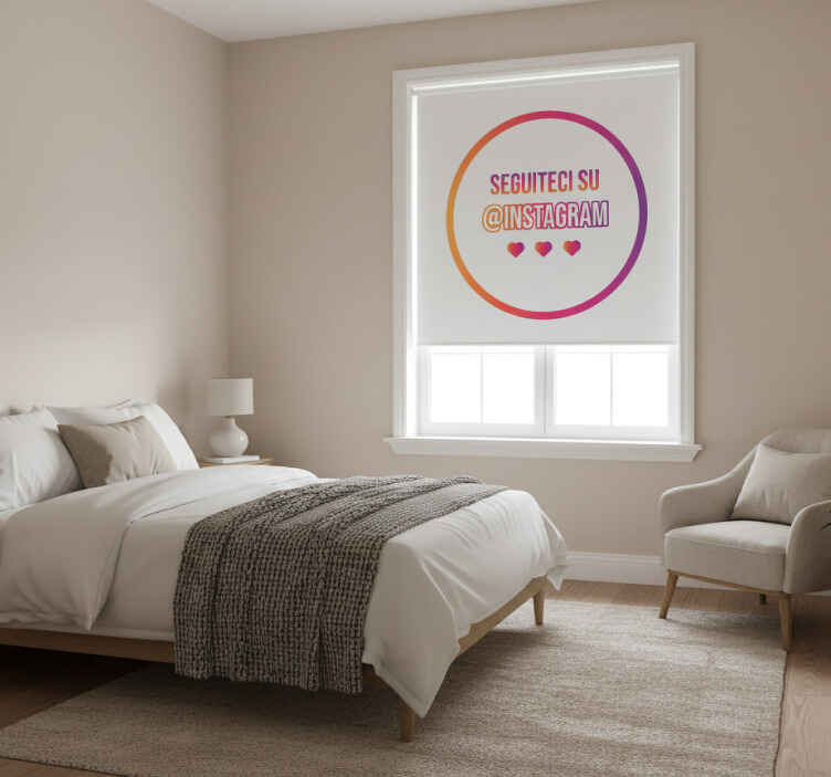Roze rolgordijn instagram rug - TenStickers