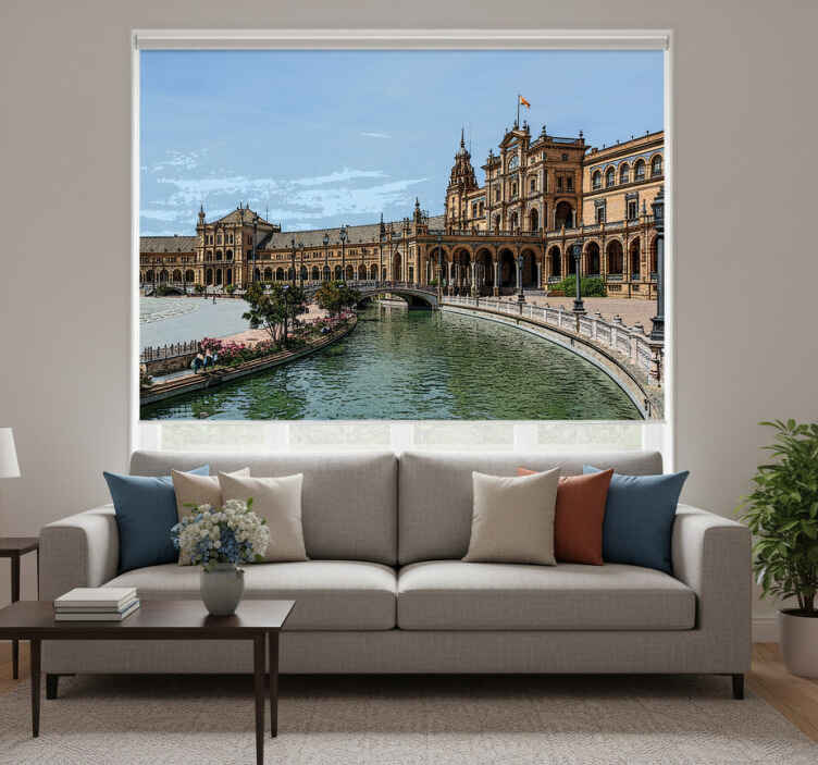 Living room roller blind plaza españa in seville - TenStickers