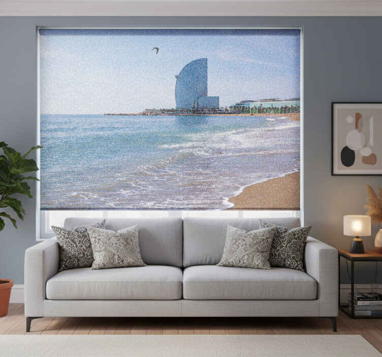 Living room roller blind vela hotel in la barceloneta - TenStickers