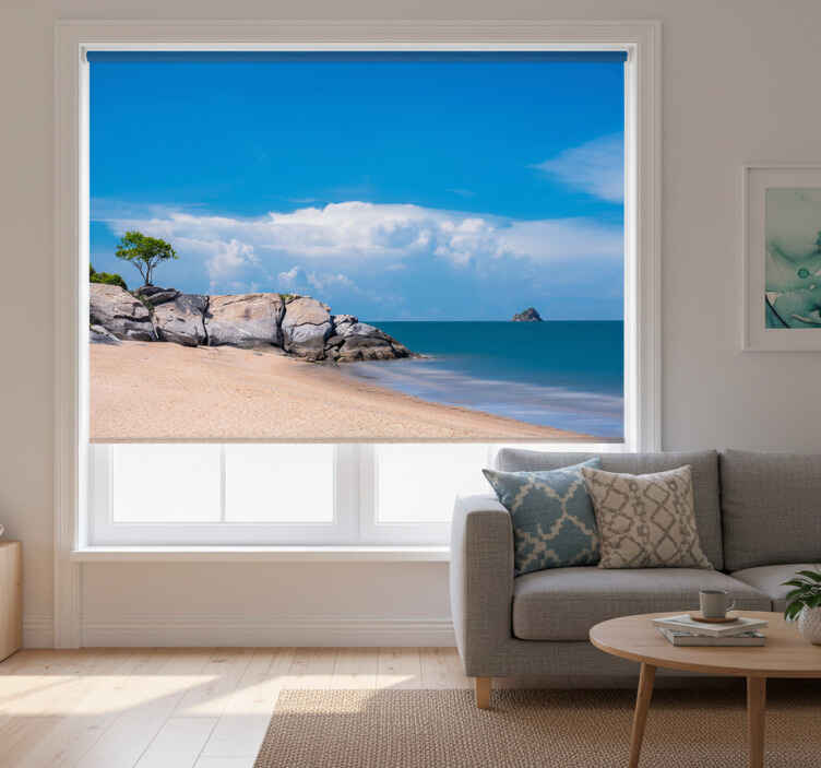 Living room roller blind paradise on earth - TenStickers