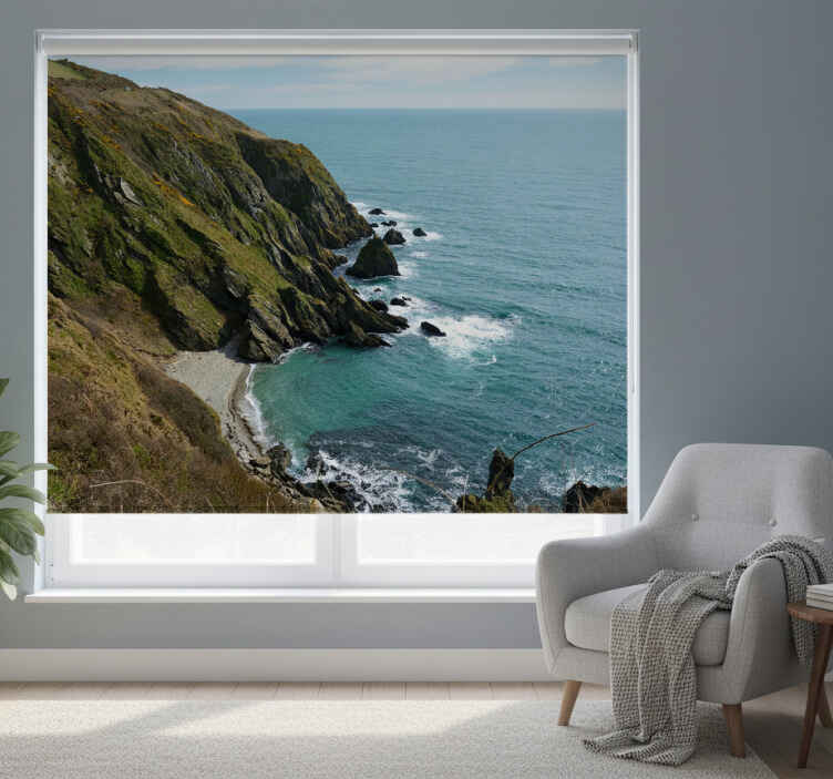 Living room roller blind lonely cliff - TenStickers