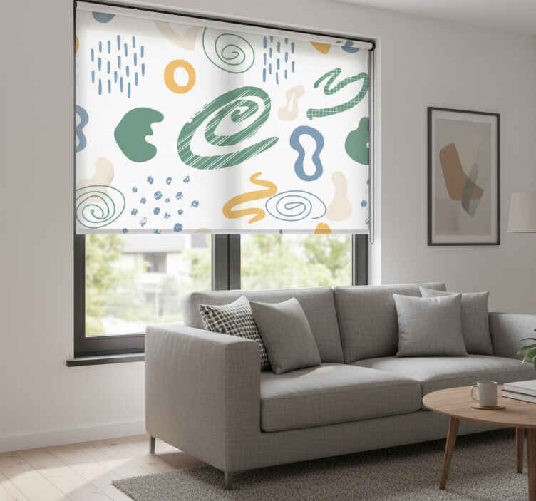 Living room roller blind minimalistic paint textures - TenStickers