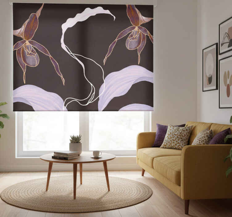 Roletai svetainė violetinės orchidėjos stiliumi - „Tenstickers“