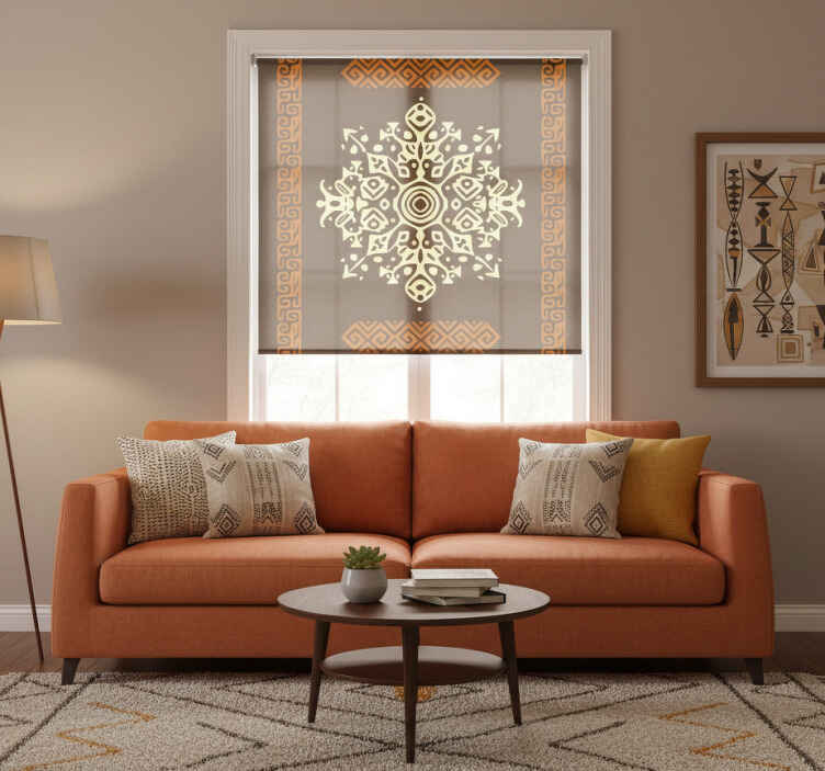 Living room blind in african style abstract pattern - TenStickers