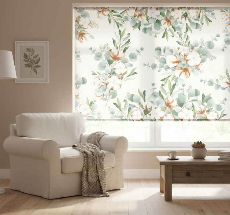 Roletai svetainė medvilniniai augalai shabby chic stiliaus - „Tenstickers“