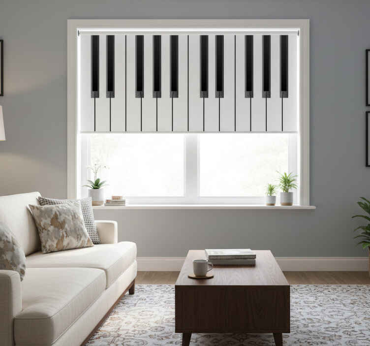 Cortina roller blanca piano grande - TenVinilo