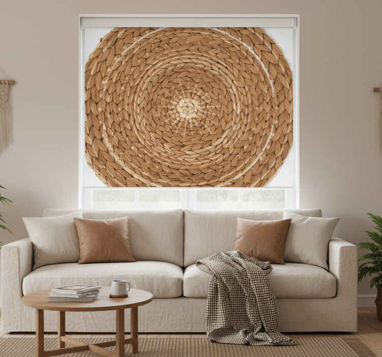 Cortina roller beige estilo bohemio - TenVinilo