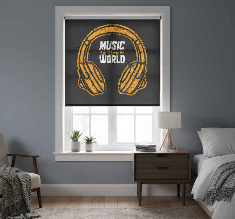 Cortina roller habitación música que cambia el mundo - TenVinilo