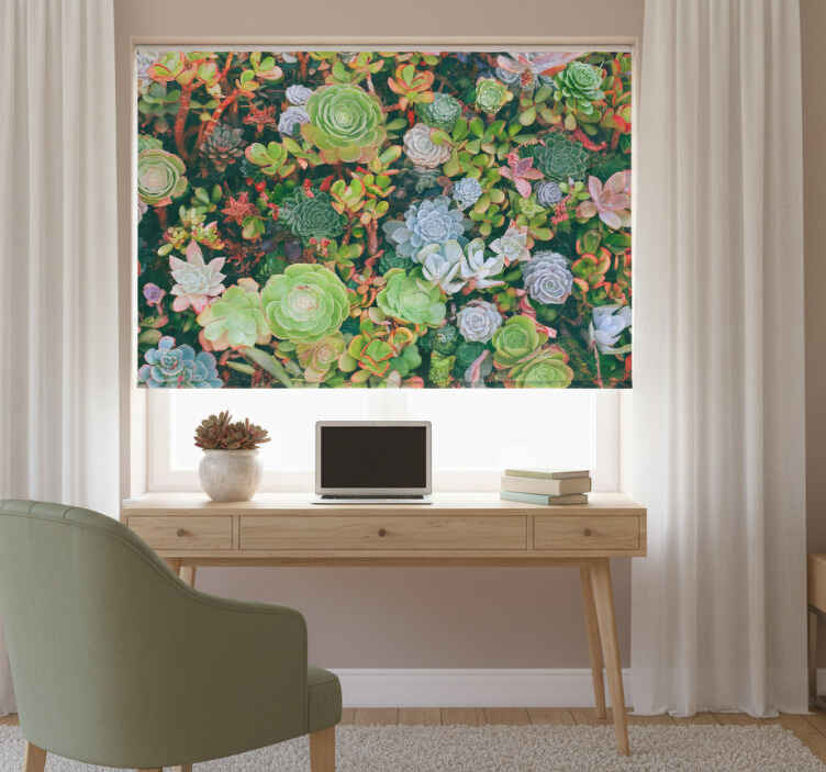 Blind bedroom with multicolor tropical leaves - TenStickers