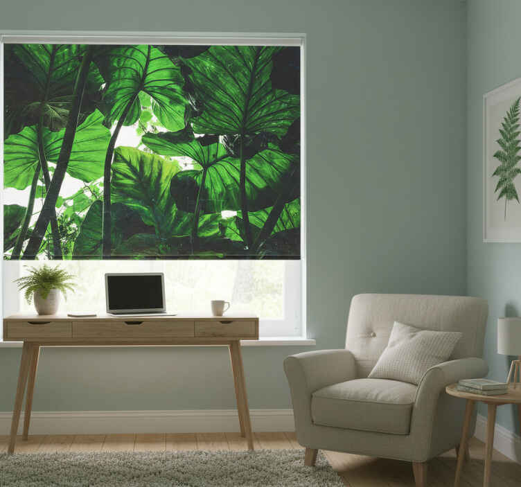 Blind bedroom beautiful green rainforest design - TenStickers