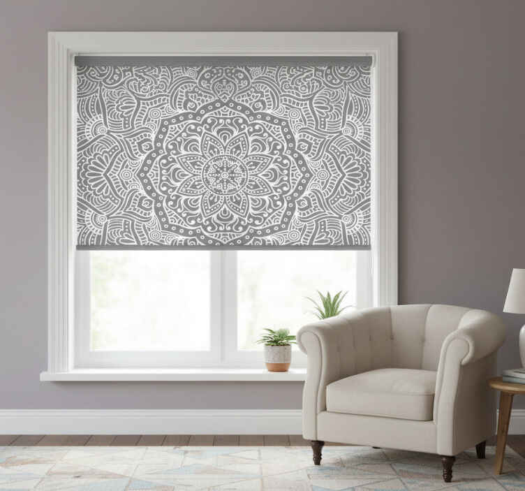 Roletai pilka elegantiška mandala - „Tenstickers“
