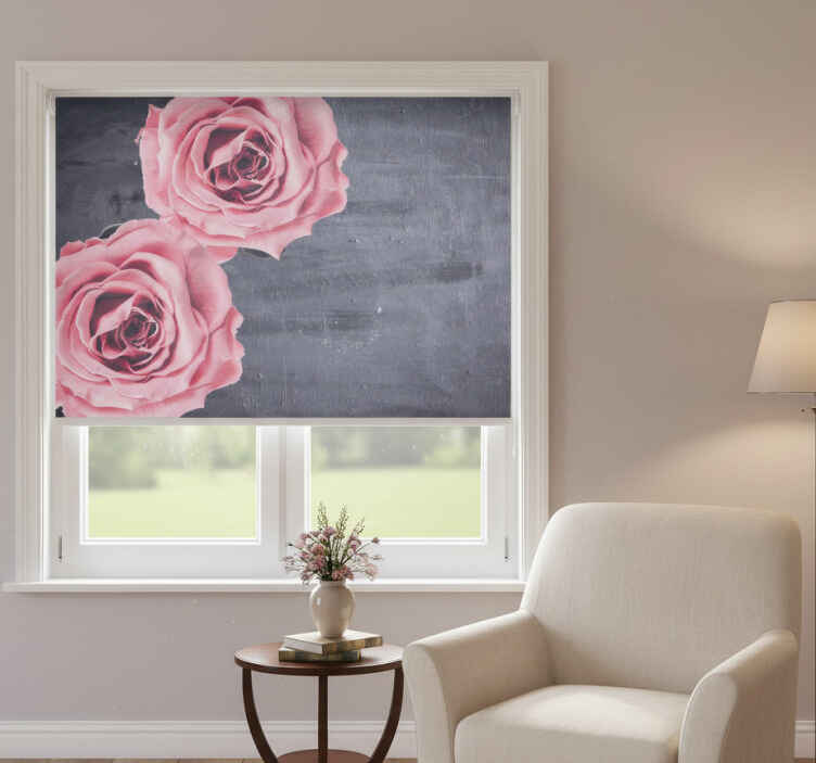 Cortina roller habitación diseño floral elegante femenino - TenVinilo