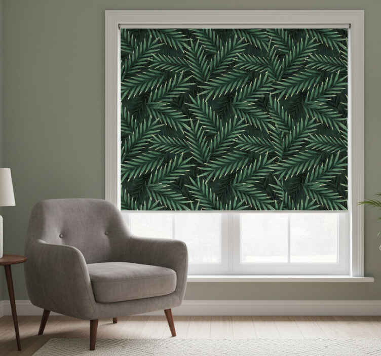 Blind bedroom jungle palm leaf design - TenStickers