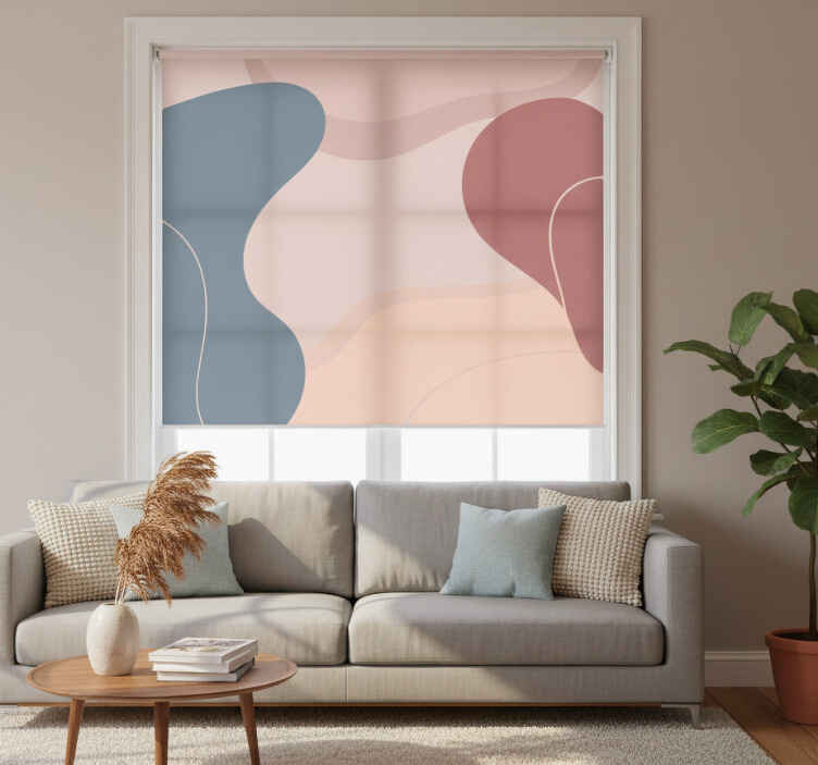 Living room blind in soft wall art colors - TenStickers