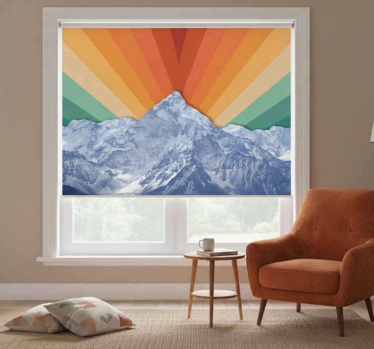 Boho mountains living room blind - TenStickers