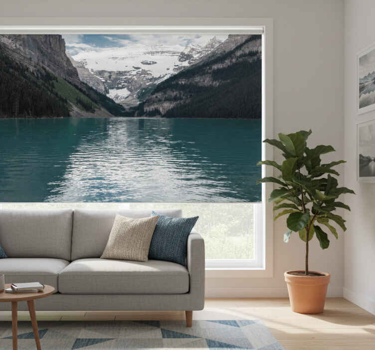 Living room blind 3d mountain river scene - TenStickers