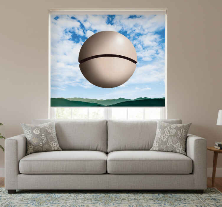 Living room roller blind magritte sphere - TenStickers