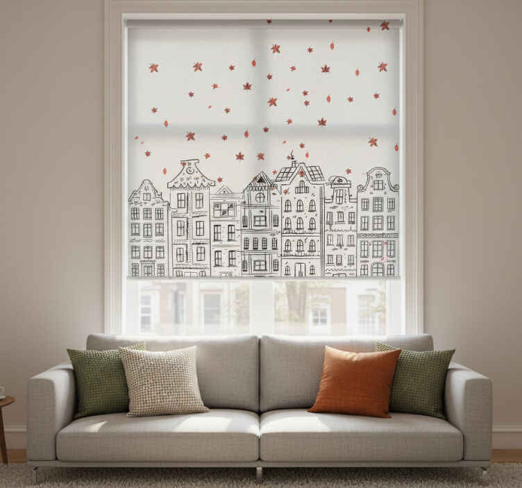 Living room roller blind autumn amsterdam - TenStickers