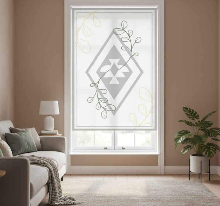Living room roller blind mapuche art design - TenStickers