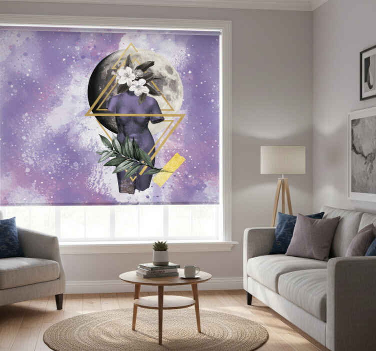 Rollo fenster wohnzimmer digitale collage - TenStickers