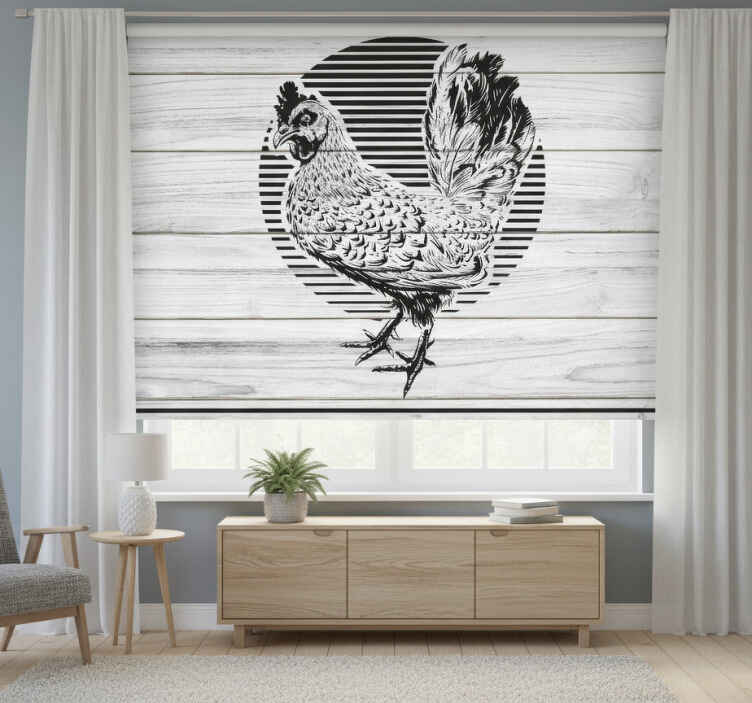 Blind bedroom chick on wooden planks - TenStickers