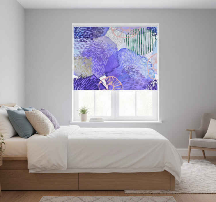 Blind bedroom in purple abstract background - TenStickers