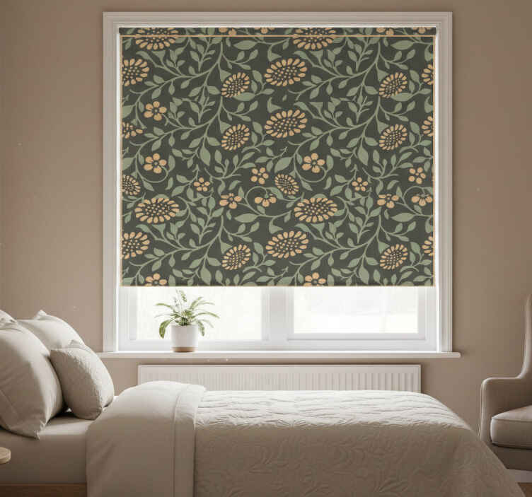 Blind bedroom vintage sunflowers design - TenStickers