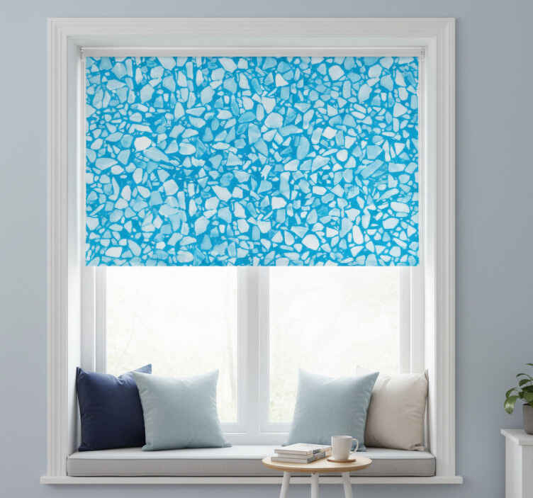 Blind bedroom in blue watercolor terrazzo - TenStickers