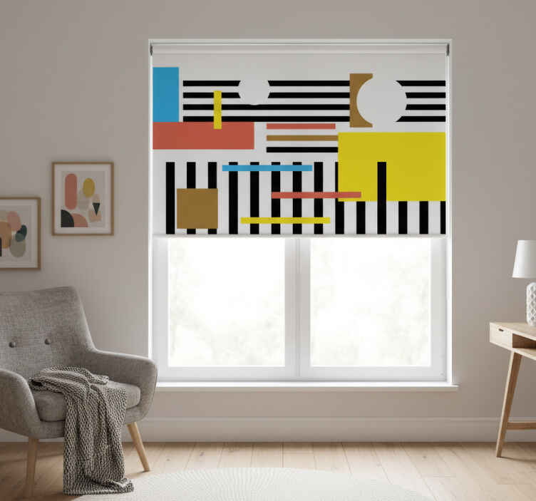 Blind bedroom colorful nordic geometric design - TenStickers