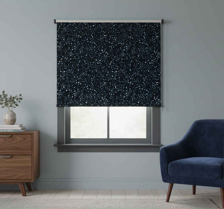 Blind bedroom in black and blue terrazzo - TenStickers
