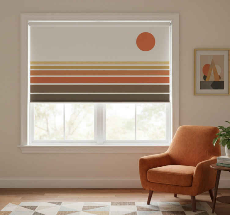 Blind bedroom 70s retro ocean design - TenStickers