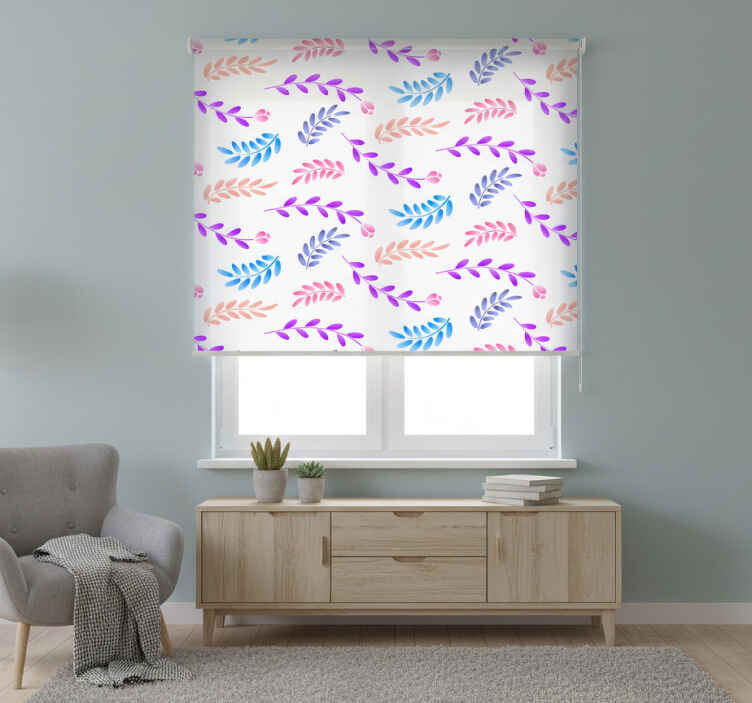 Blind bedroom small colorful leaves - TenStickers