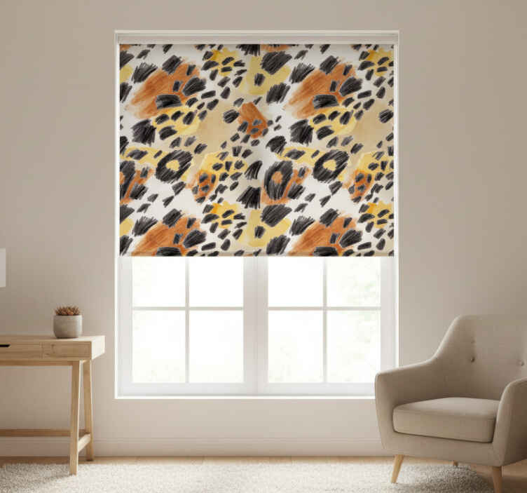 Cortina roller habitación estampado felino - TenVinilo